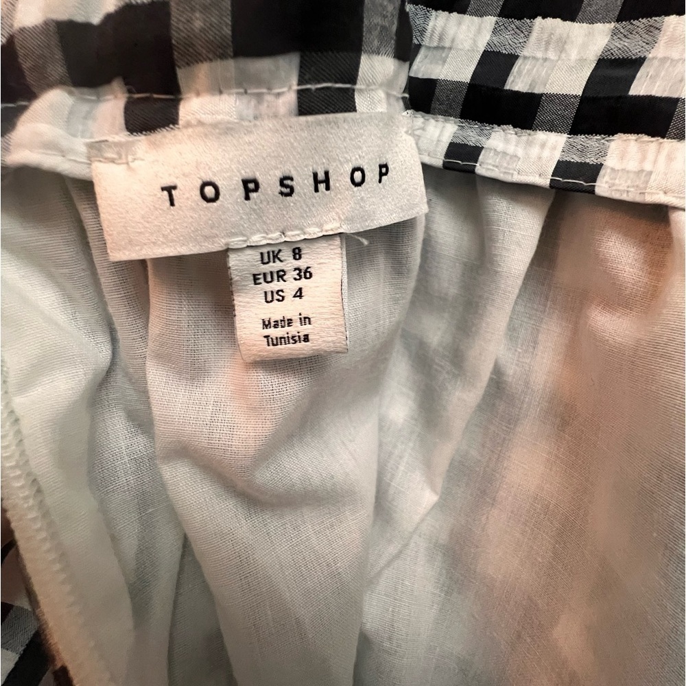 TOPSHOP Women’s Black and White Gingham Checked Mini Skirt - Size 4 - Picture 3 of 9